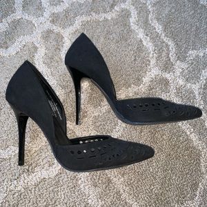 Mossimo black suede eyelet heels size 9 1/2